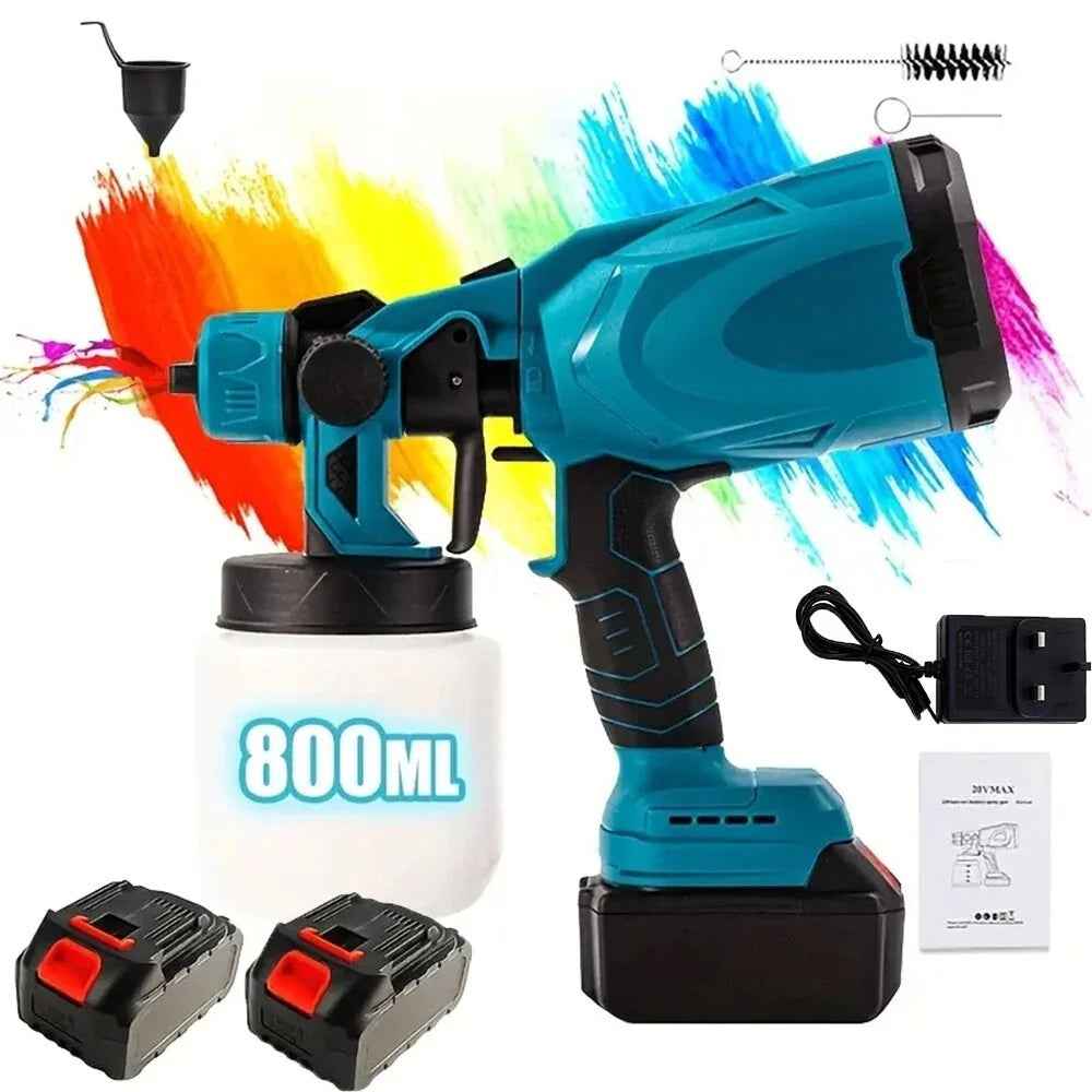 High Pressure Cordless Paint Sprayer Electric Airless HVLP Spray Gun