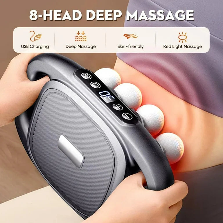 8 Head Massage Gun for Back, Shoulders, Legs, & Muscle Pain Relief ┃ مسدس تدليك بثمانية رؤوس لتخفيف آلام الظهر والكتفين والساقين والعضلات