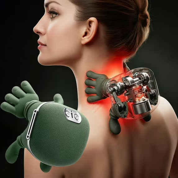 Portable Bionic Heated Neck & Shoulder Massager – Cordless 4D Kneading Comfort