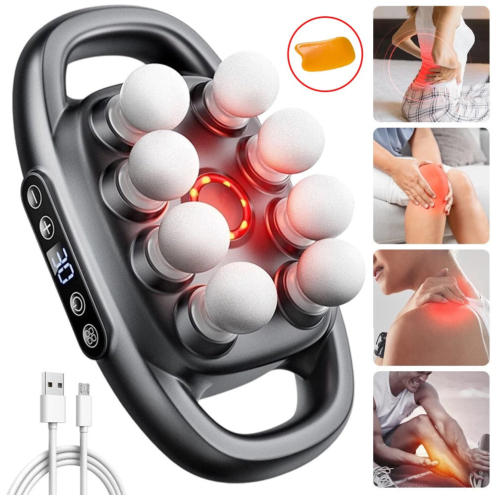 8 Head Massage Gun for Back, Shoulders, Legs, & Muscle Pain Relief ┃ مسدس تدليك بثمانية رؤوس لتخفيف آلام الظهر والكتفين والساقين والعضلات